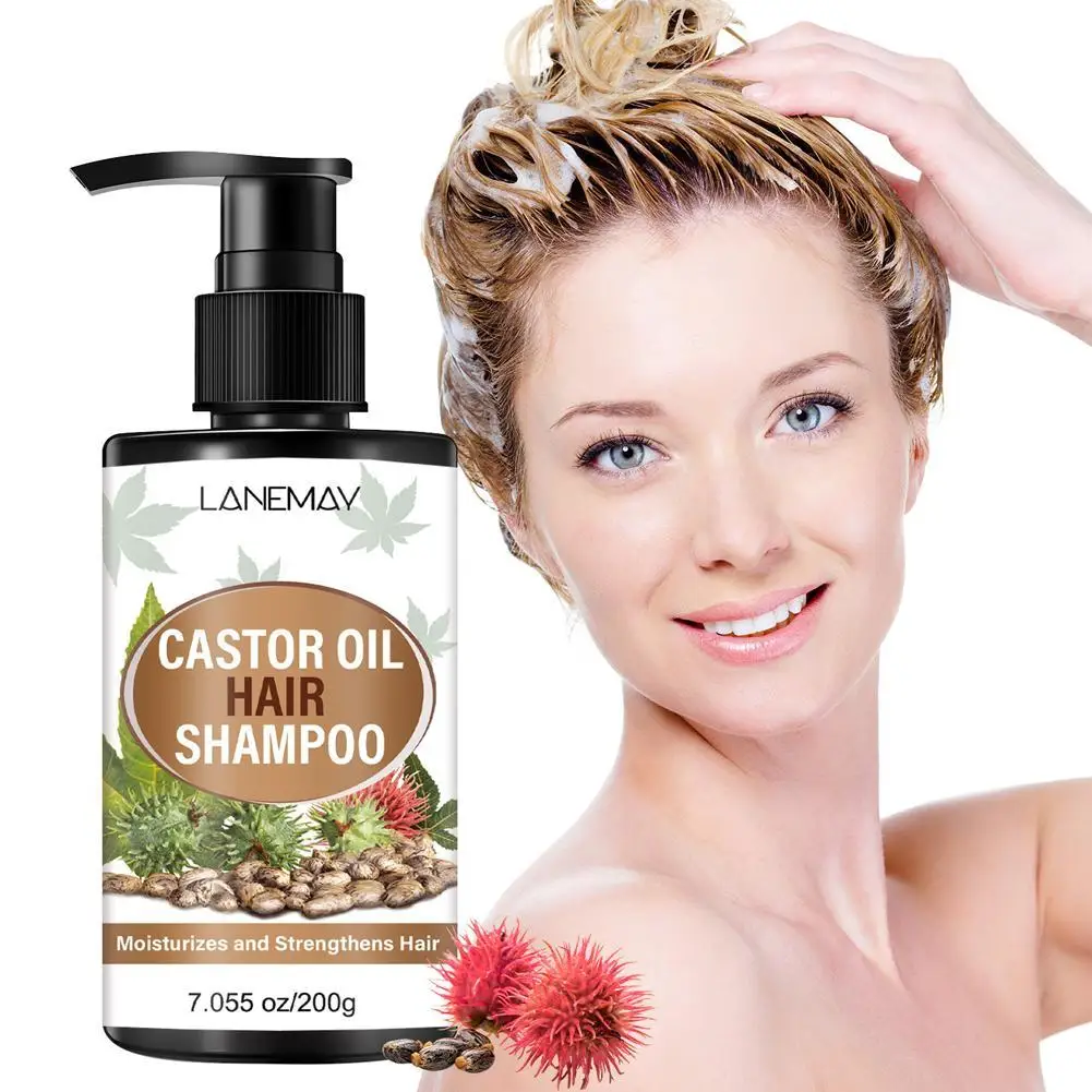 Castor Oil Shampoo - - Refined Hair Care Formula - Moisturizing And Strengthening Hair Shampoo 200g