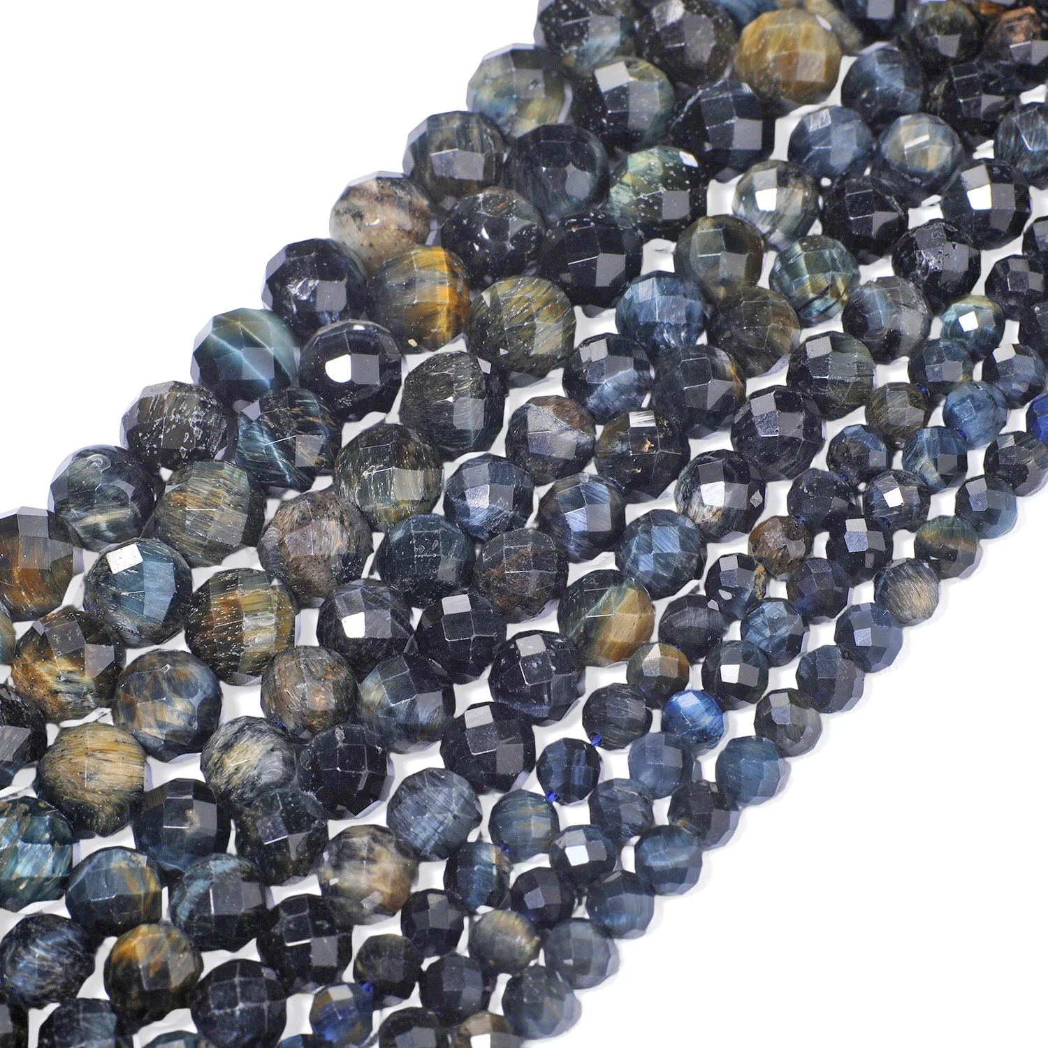Natural Blue Black Tiger Eye Stone Beads Aaa Faceed Round Loose Spacer Beads for Jewelry Making Diy Bracelet Accessories