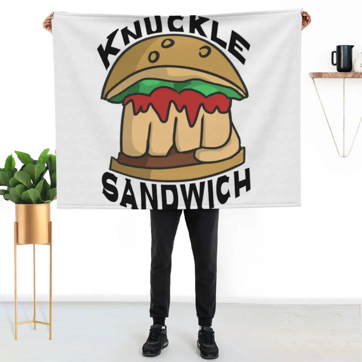 Knuckle Sandwich Throw Blanket Picnic Decorative Sofa Luxury Designer Cute Plaid Stuffeds Hair Blankets