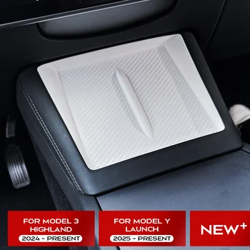 Voor TESLA Model 3 2023 2024 Hoogland Draadloos Opladen Siliconen Pad Model 3 + Center Controle Opbergdoos Armsteun Doos bodem Mat