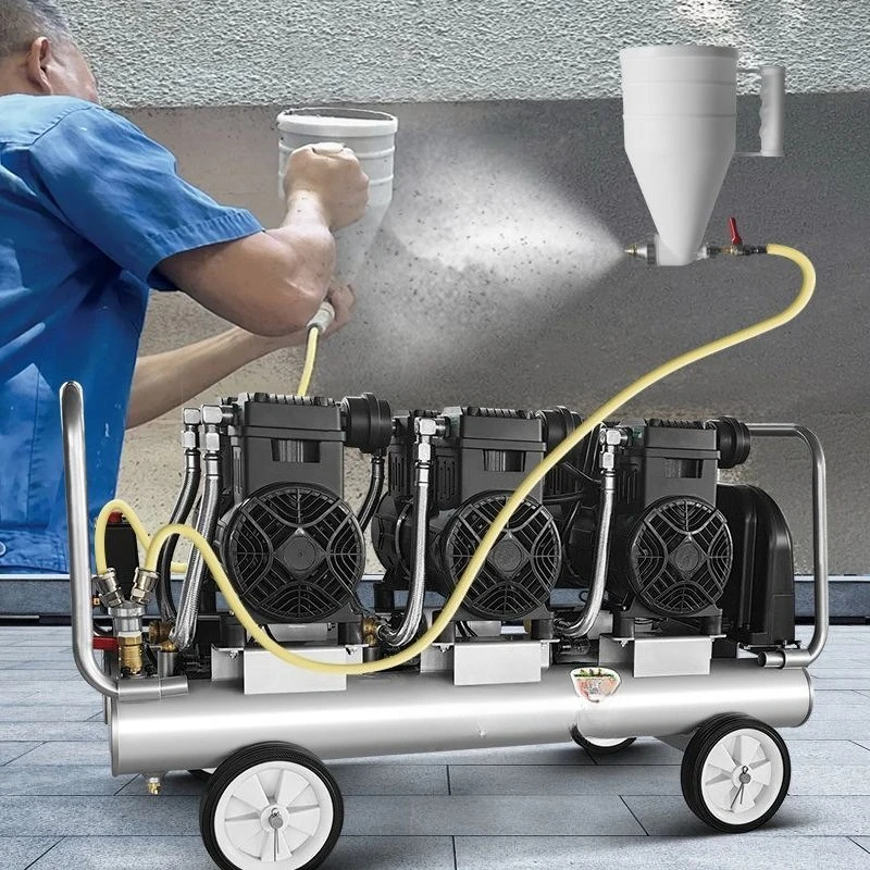 Air pump spraying special real stone paint water-in-sand small air compressor 220V high-power portable high-pressure air pump