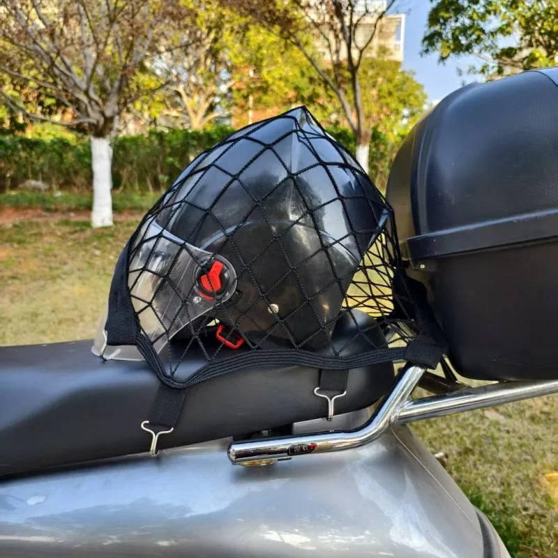 Motorcycle and Electric Bike Rear Rack Helmet Net Bag Storage Mounting Accessories for Vehicle Storage