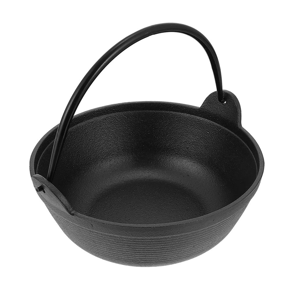 Cast Iron Dutch Oven Casserole Pot Large Cauldron Pan Household Camping Pans Kettle