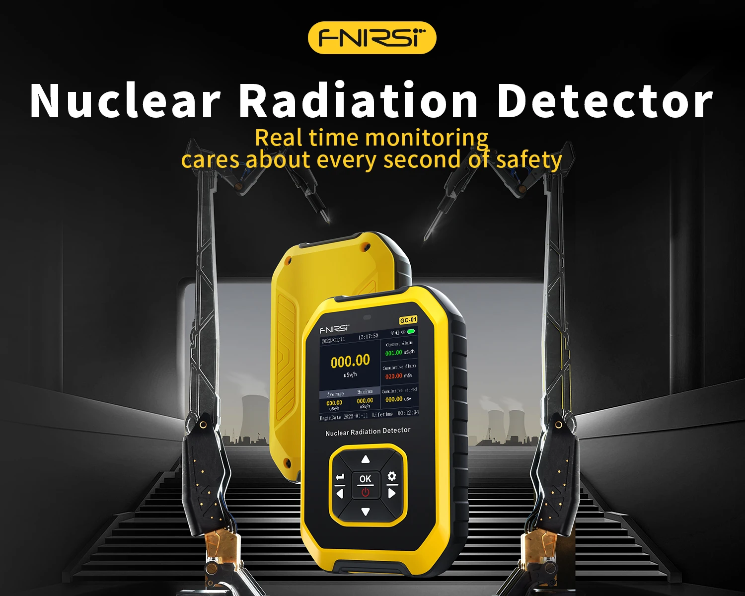 FNIRSI GC-01 Geigerzähler Nuklearer Strahlungsdetektor Röntgen-Beta-Gamma-Detektor Dosimeter Y-Ray β-Ray Radioaktiver Tester – Detail 6