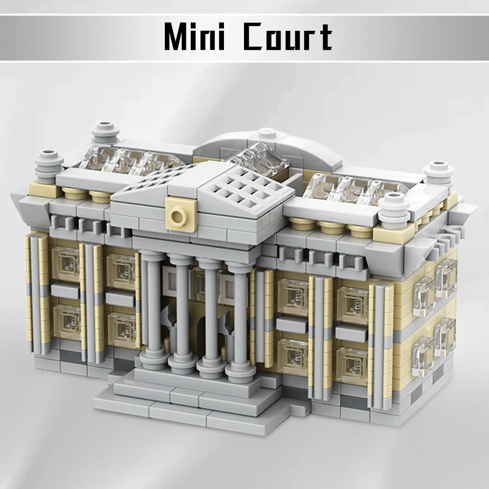 

MOC Medieval landmark Architecture Mini Courthouse Model Building Block Set City National Procuratorate Stree Tview Bricks Toys