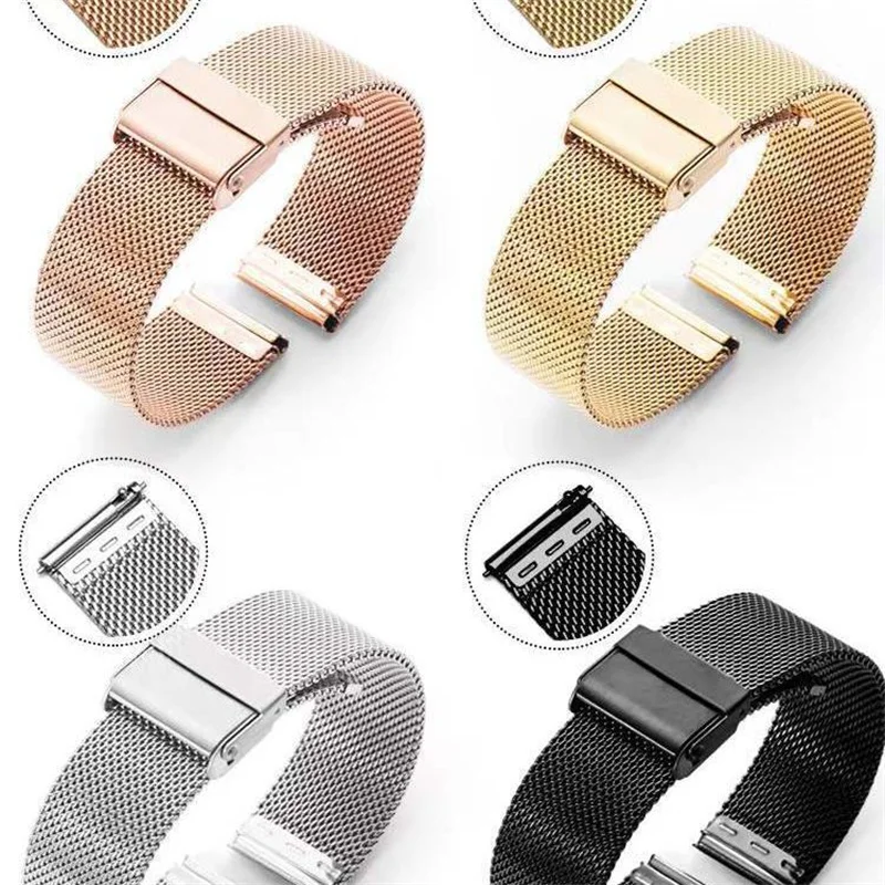 10mm 12mm 14mm 16mm 17mm 18mm 19mm 20mm 21mm 22mm WatchBand Quick Release Straps For DW Watch Universal Band Milanese Mesh Steel