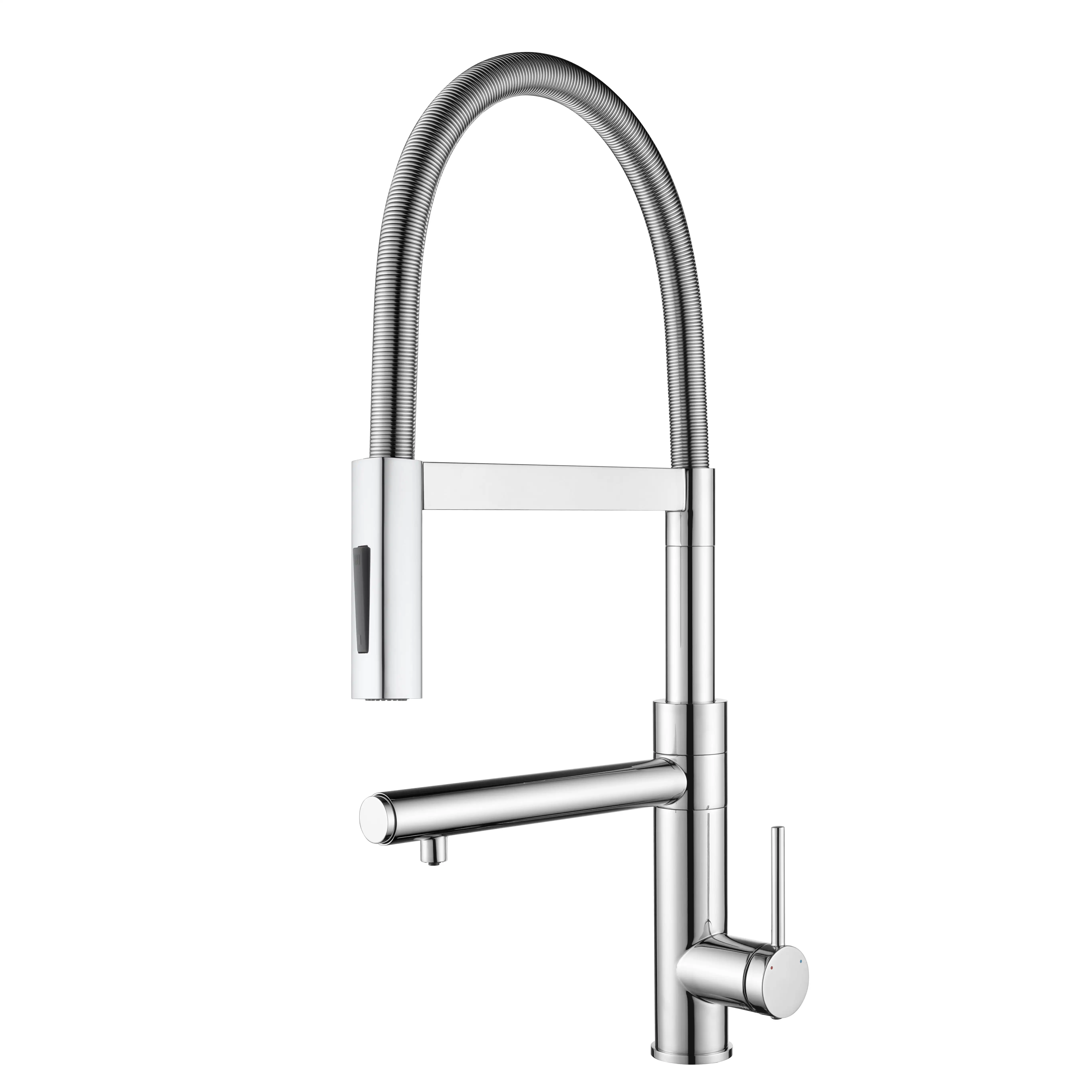 WOTAI Brass Spring Pull Down Kitchen Faucet OEM/ODM Acceptable Kitchen Mixer Tap for Home/Hotel Kitchen Sink