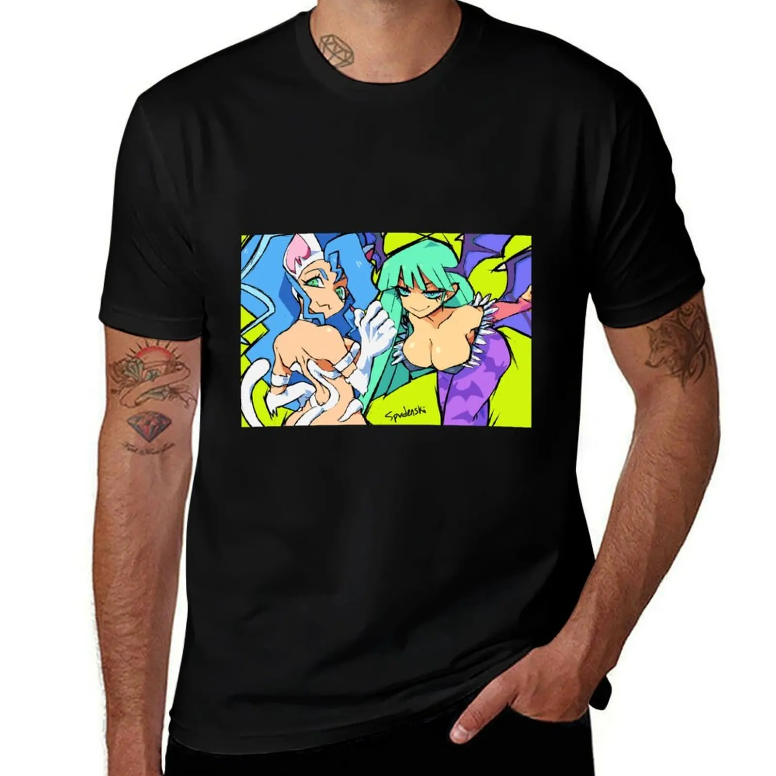 Felicia and Morrigan T-Shirt cotton t shirt man T-Shirt