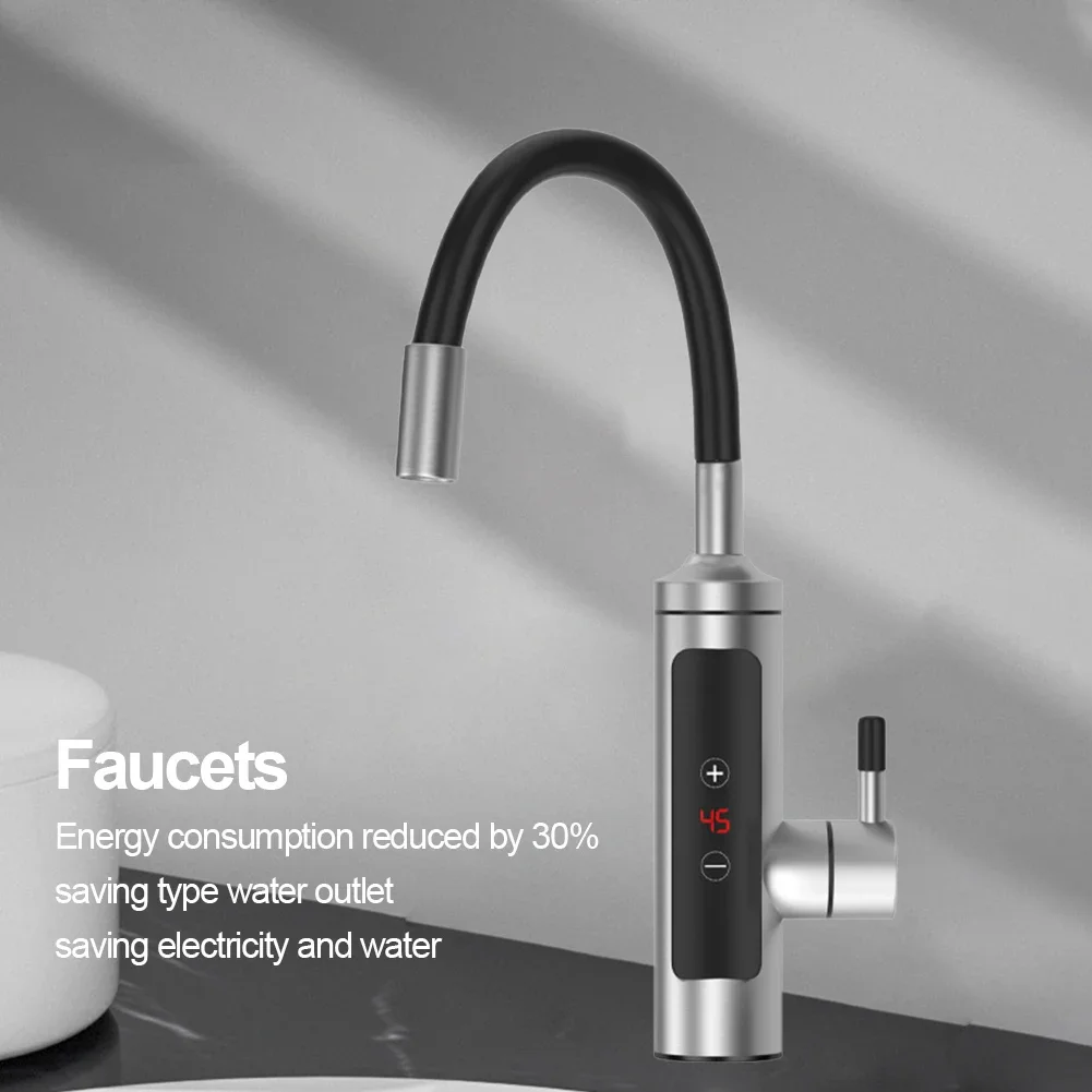 Electric Water Heater Kitchen Faucet Tankless Water Heater Tap LCD Digital Touch 360 Degree Rotation Thermostatic Faucets