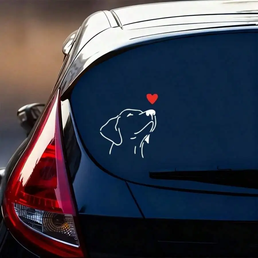 Labrador Dog Sticker Compatible For Motorcycle, Car, Laptop & Fridge - Transparent Vinyl Decal With Cute Labrador Puppy &