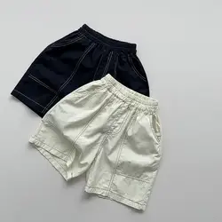 Shorts d'été en coton pour enfants, pantalons décontractés solides pour bébés garçons et filles, shorts décontractés pour tout-petits, pantalons moyens, vêtements pour enfants, nouveau, 2024