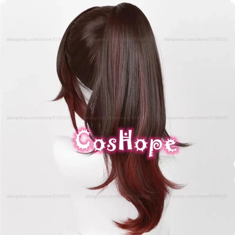 2025 12 Tingyun 38cm 포니테일 브라운 다크 레드 가발 코스프레 애니메이션 내열성 합성 가발
