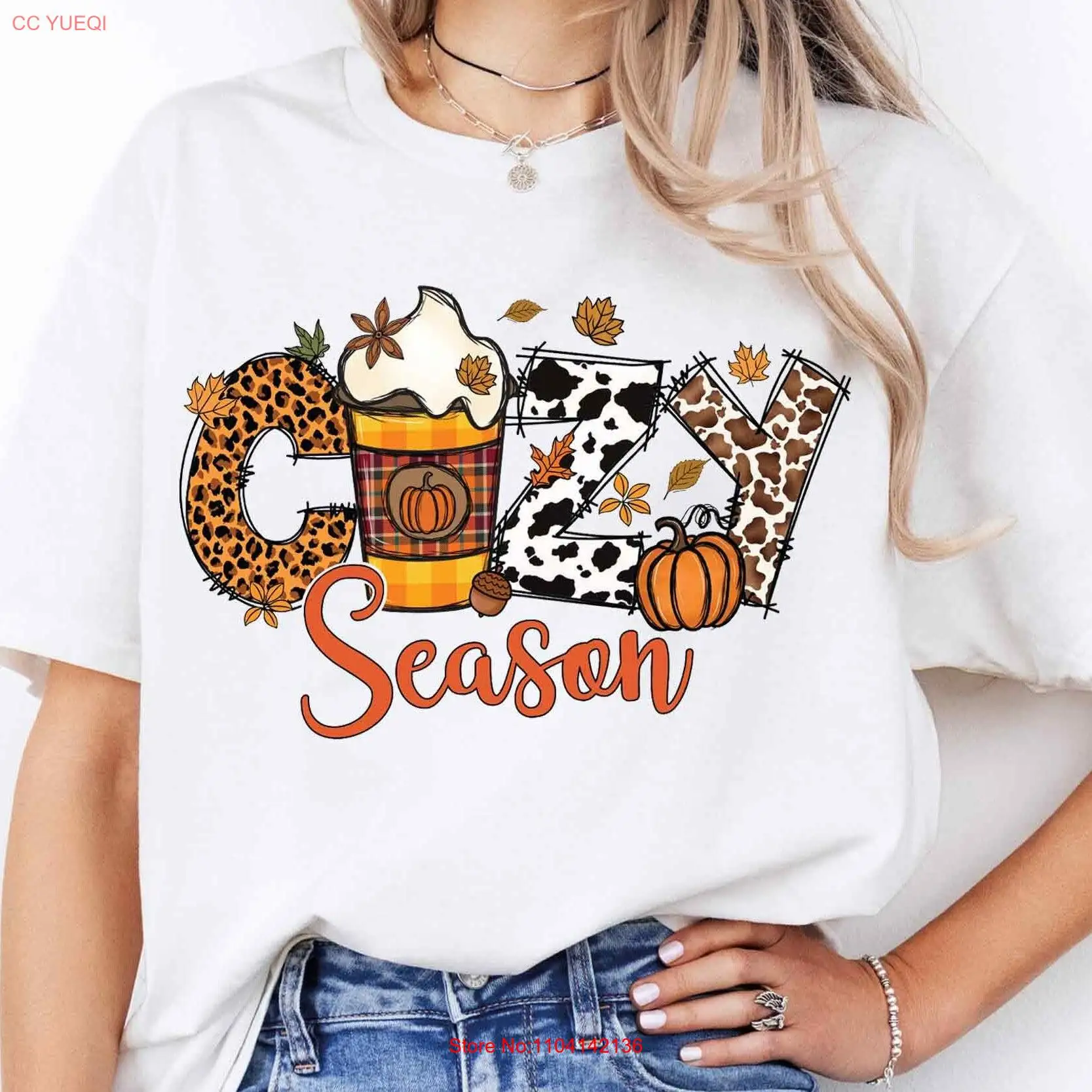 

Cozy Season T Shirt Pumpkin Fall Vibes Womens Thanksgiving gifT Autumn long or short sleeves