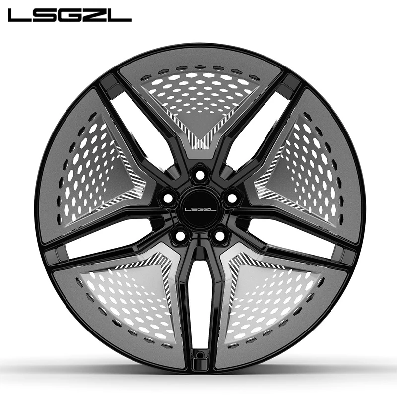 luxury concave forged alloy car wheel with plastic for Tesla  BMW 5x114.3 5x120 5x130 15 18 19 20 26 inch wheel rim