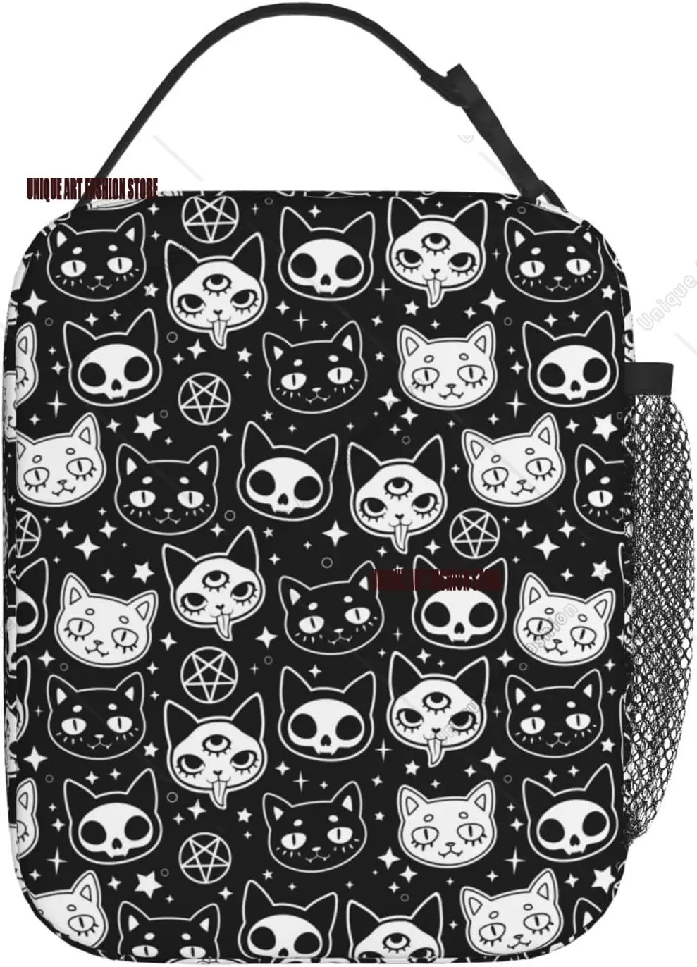 

Wicca Witchcraft Cat Halloween Portable Lunch Bag Insulated Lunch Box Reusable Totes For Women Men Work Picnic Camping