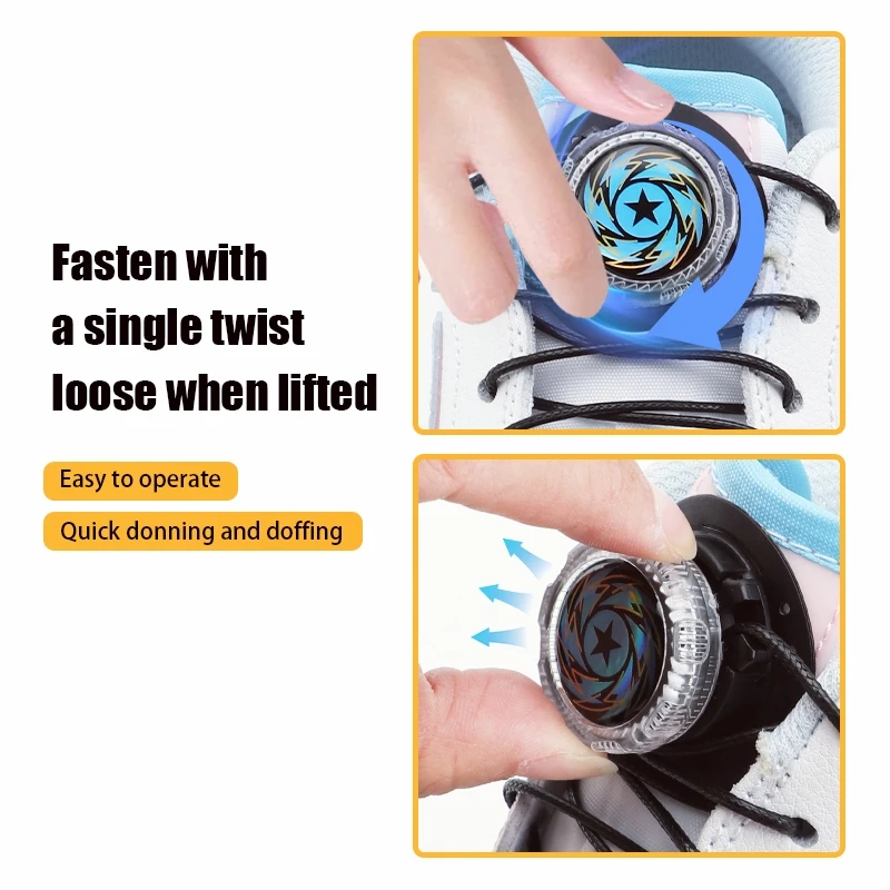 Swivel Capsule Buckle Shoelaces Automatic No Tie Shoe Laces Easy Installation Without Ties Thick Rope Sneakers Shoelace