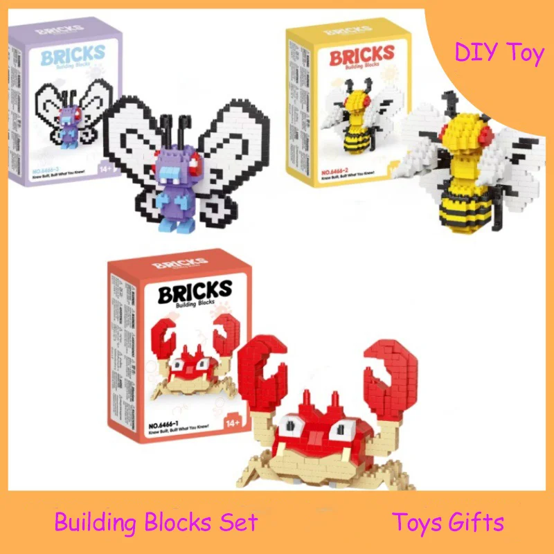 Creative Butterfly Building Blocks Toy Set Bee & Crab Block Assemble model Animal Constructor Bricks Toys Gifts