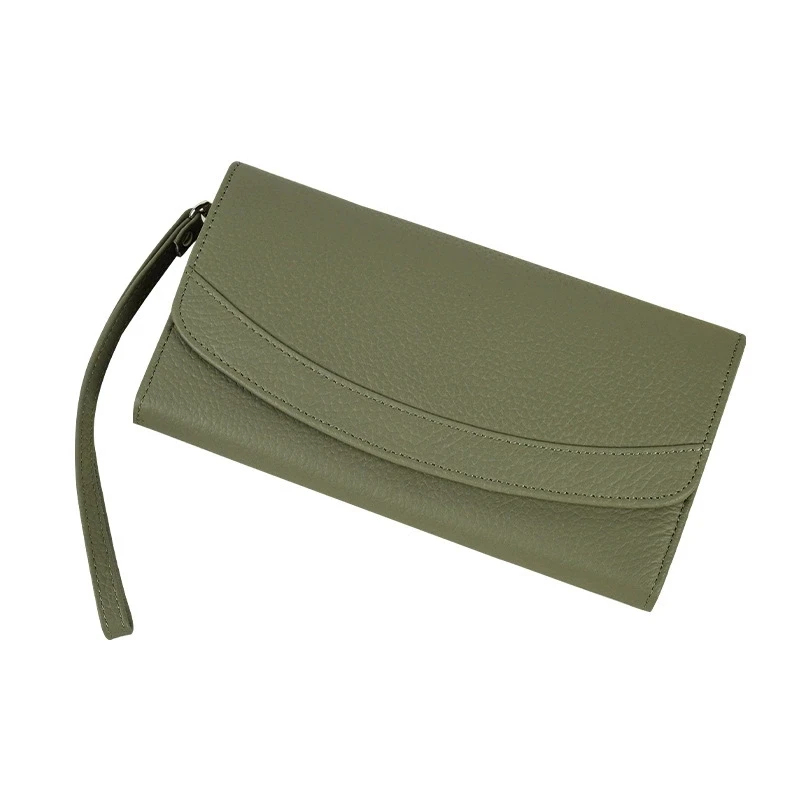 Ladies Soft Cow Leather Wallet Card Holder Purse Long Clutch Bag Genuine Leather Ladies Wallet 2025 New Style
