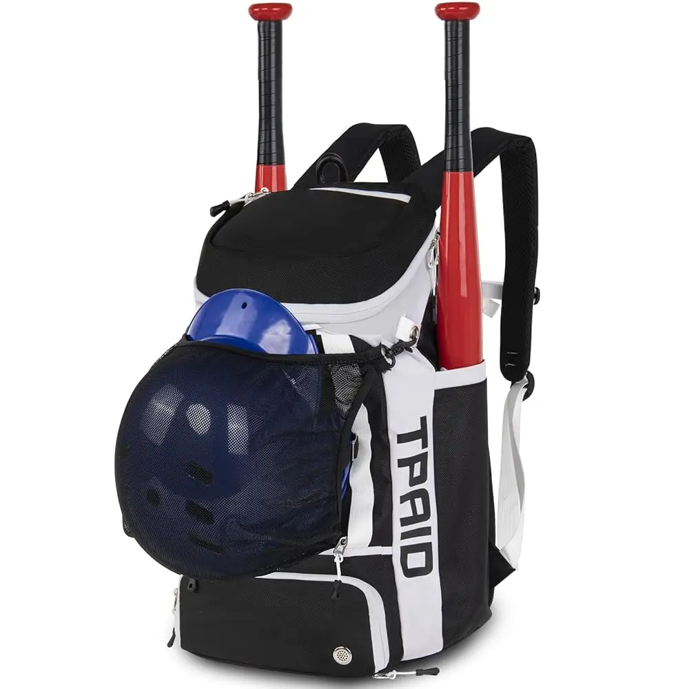 Baseball Backpack Large Capacity Softball Bag with Shoes Compartment and Fence Hook, Lightweight Baseball Equipment Bag Hold