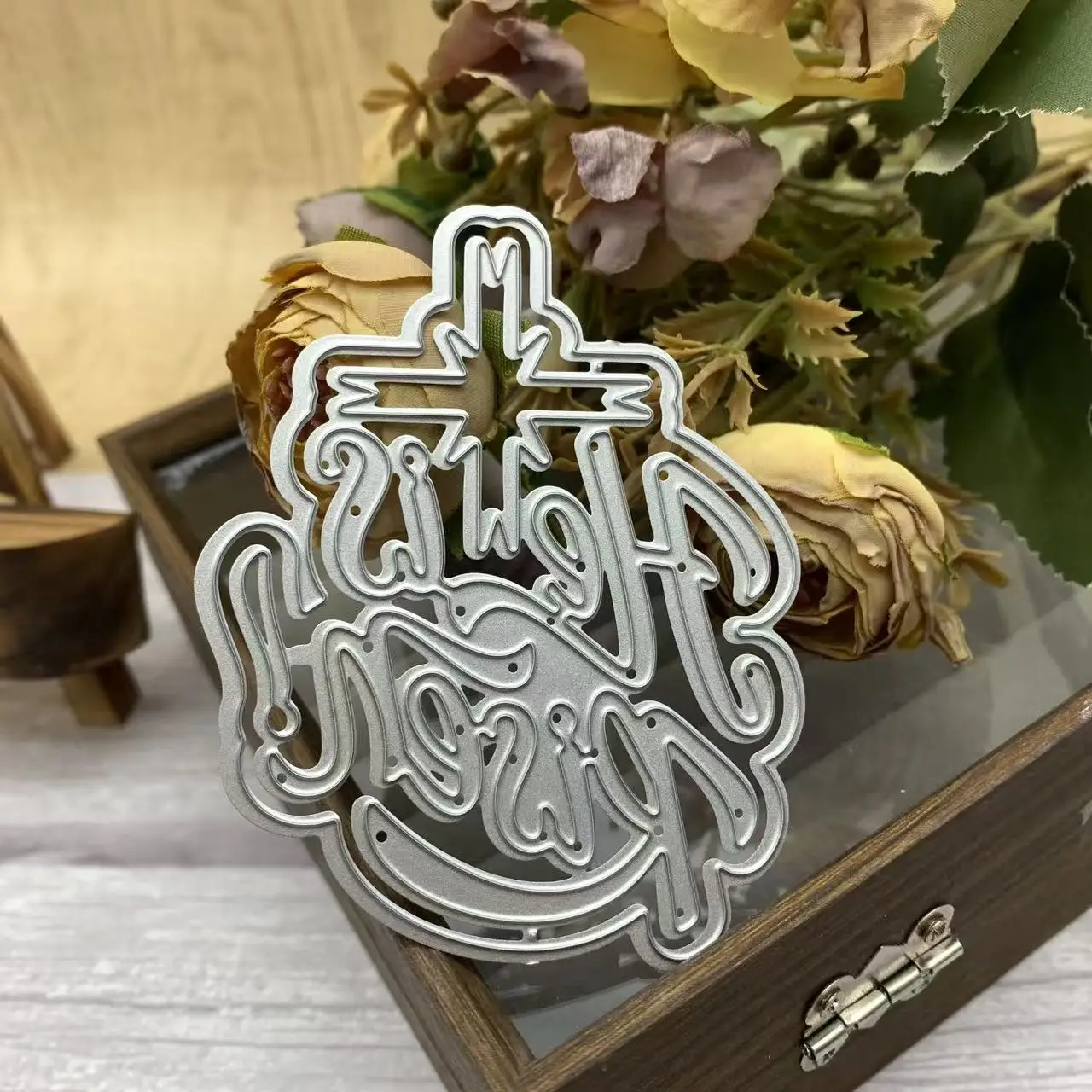 Handwritten Art Word Letter Metal Cutting Dies Decorative Alphabet DIY Scrapbooking Card Craft Dies