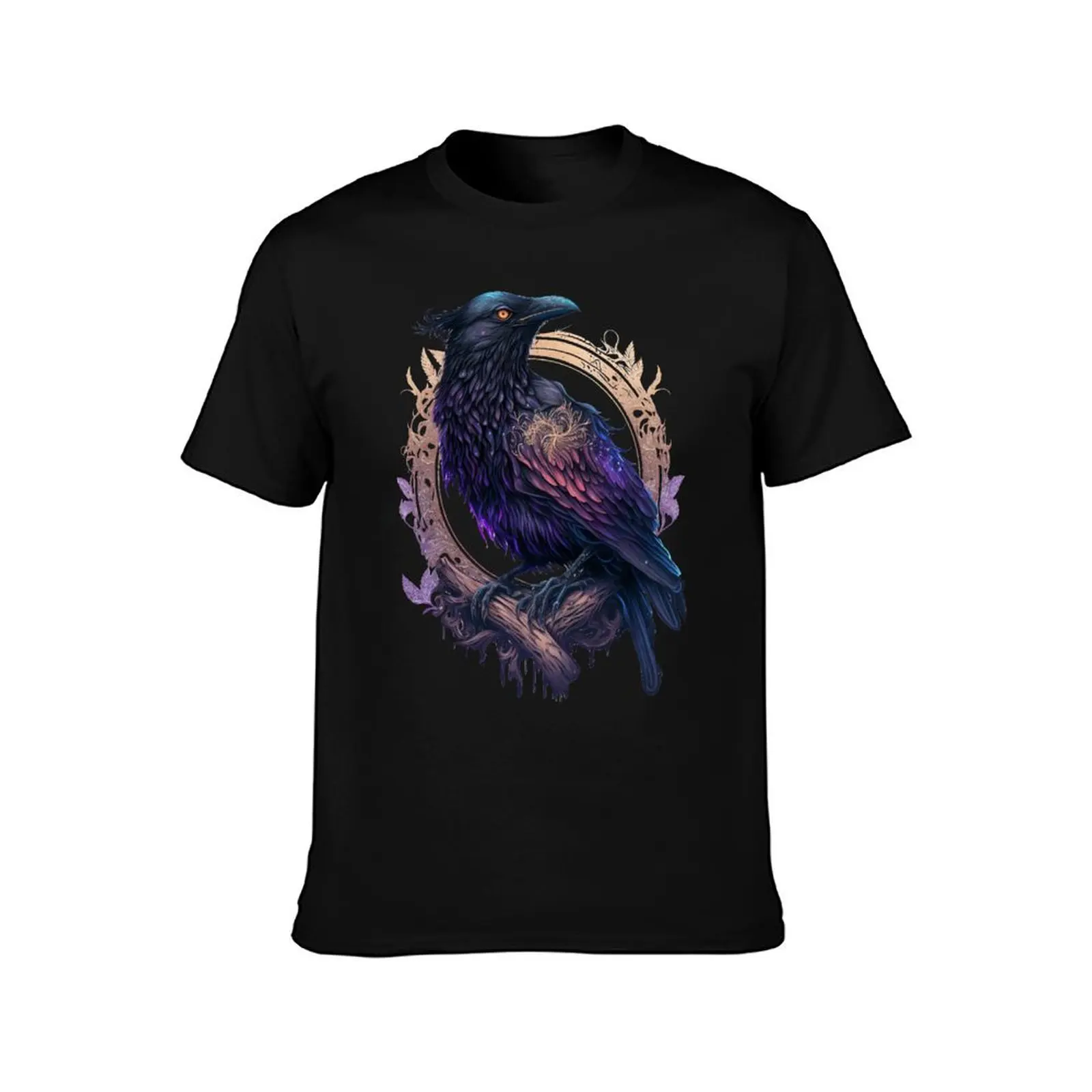 Highly Detailed Vivid Magical Raven - Blackbird - Crow T-Shirt anime t shirts oversize T-Shirt