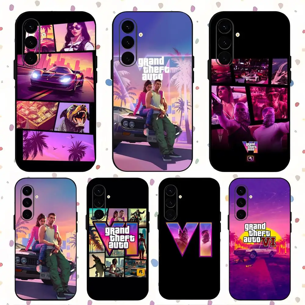 G-GT-A6 R S-Star Game Cool Phone Case For Samsung Galaxy S25 S24 S23 S22 S21 S20 Plus Ultra Note20 Soft Black