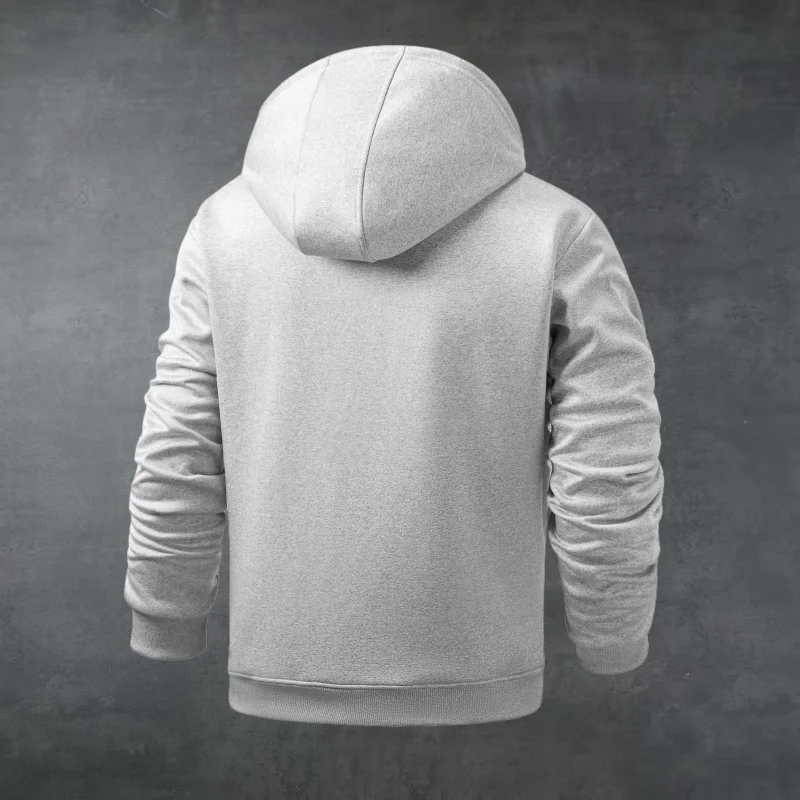 سويت شيرت صوفية بغطاء للرأس وسحاب مطبوع عليه حروف للرجال، قميص كاجوال عصري