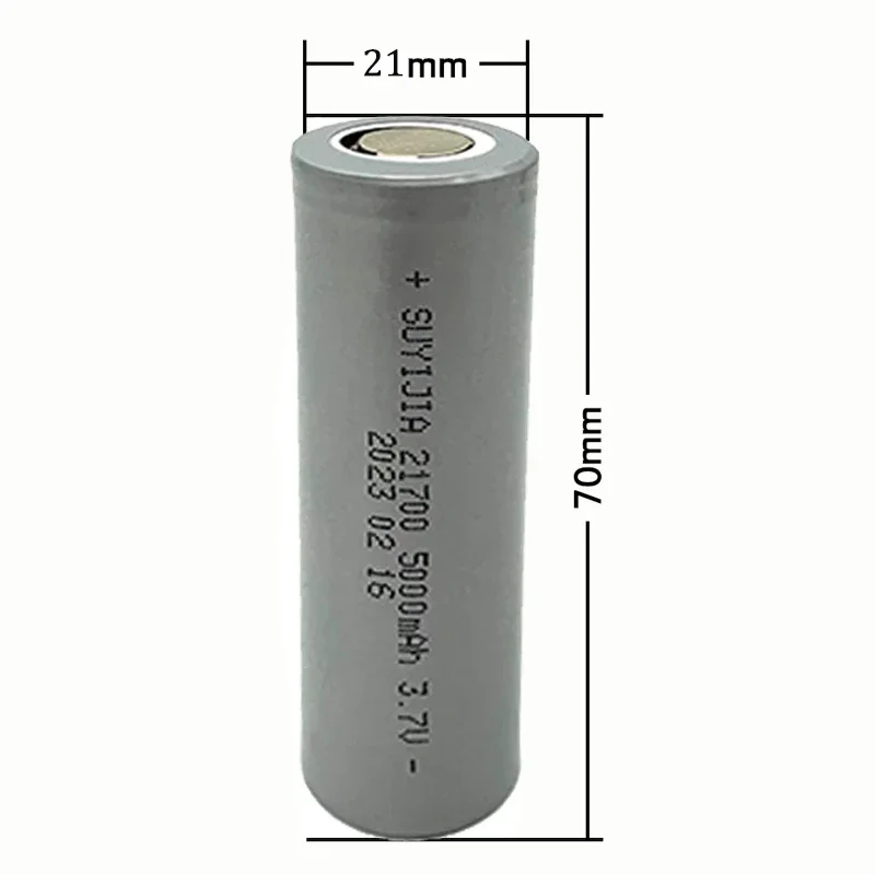 3.7V 5000mAh 21700 Battery Lithium Liion Rechargeable Batteries for Camera Flashlight Microphone Shaver Toy Power Bank E-tools