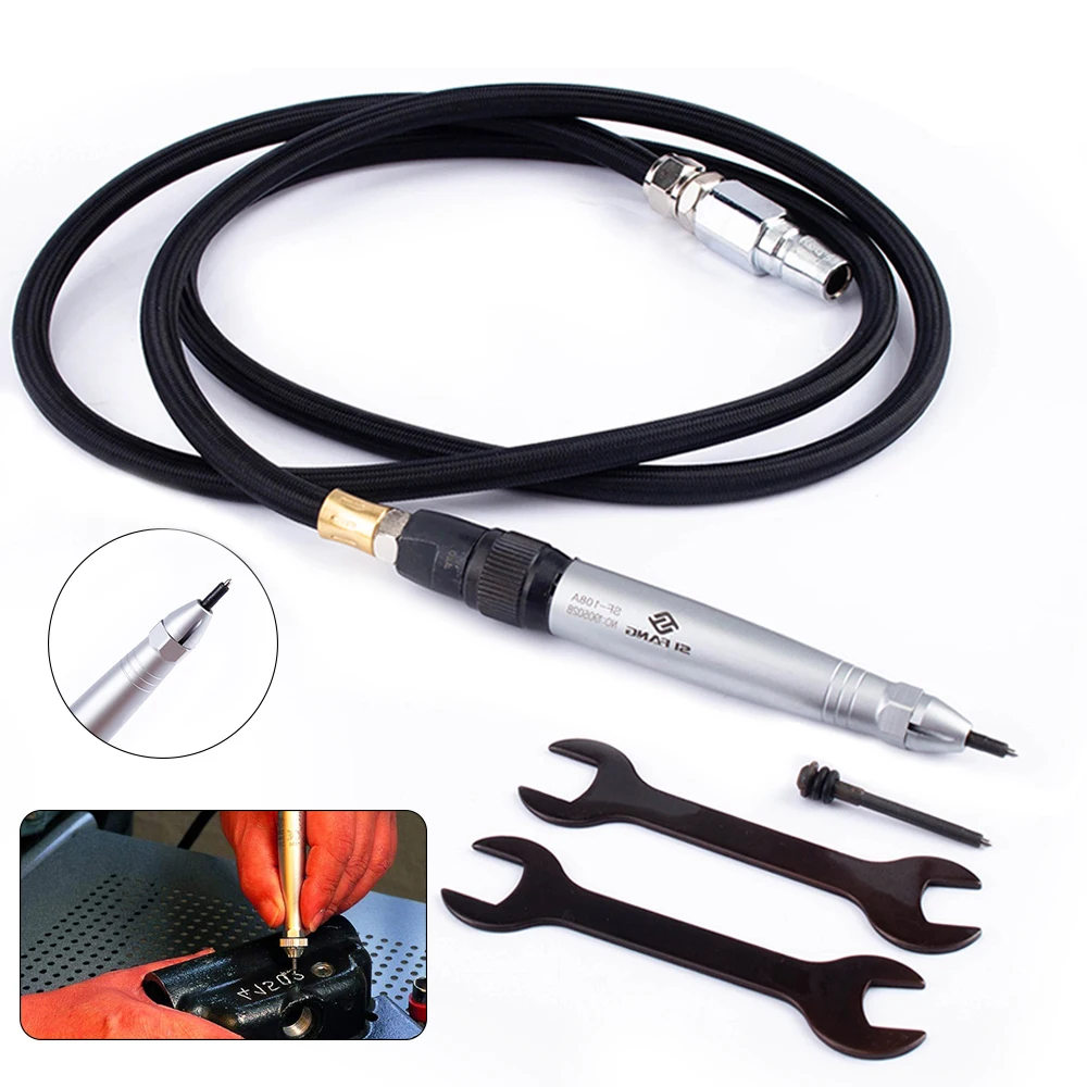 High Speed Pneumatic Air Pencil Die Grinder Kit Scribe Hammer Engraving Lettering Tool Hose Engraving Pen image 3