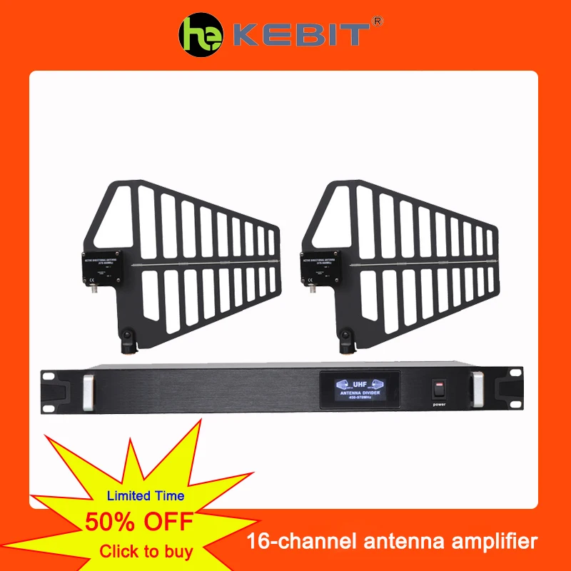 

U-3 UHF Antenna Power Distribution System Amplifier RF Signals Booster For Microphone Wireless Enhancer