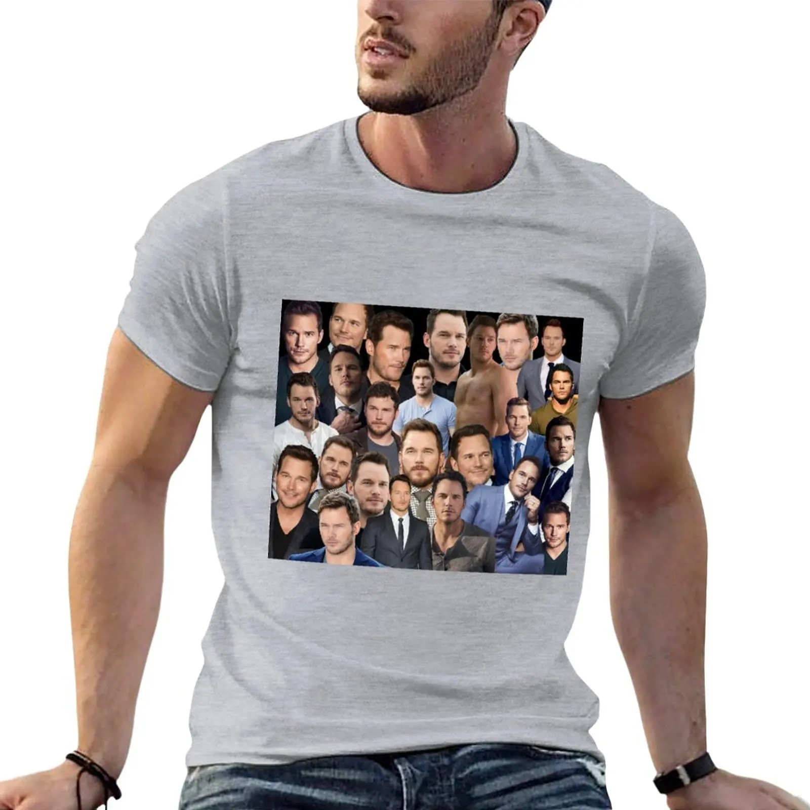 chris pratt photo collage T-Shirt cute clothes Oversized t-shirt Men's t-shirts