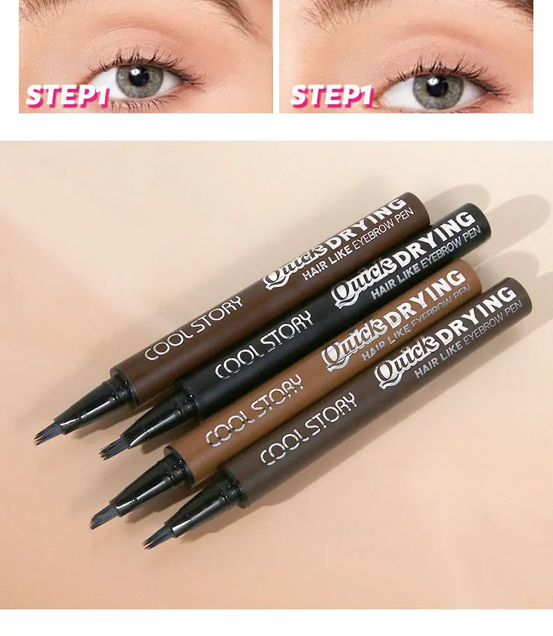 Liquid Eyebrow Pencil shapes wild eyebrows naturally and long-lasting, quick-drying, waterproof and sweatproof.