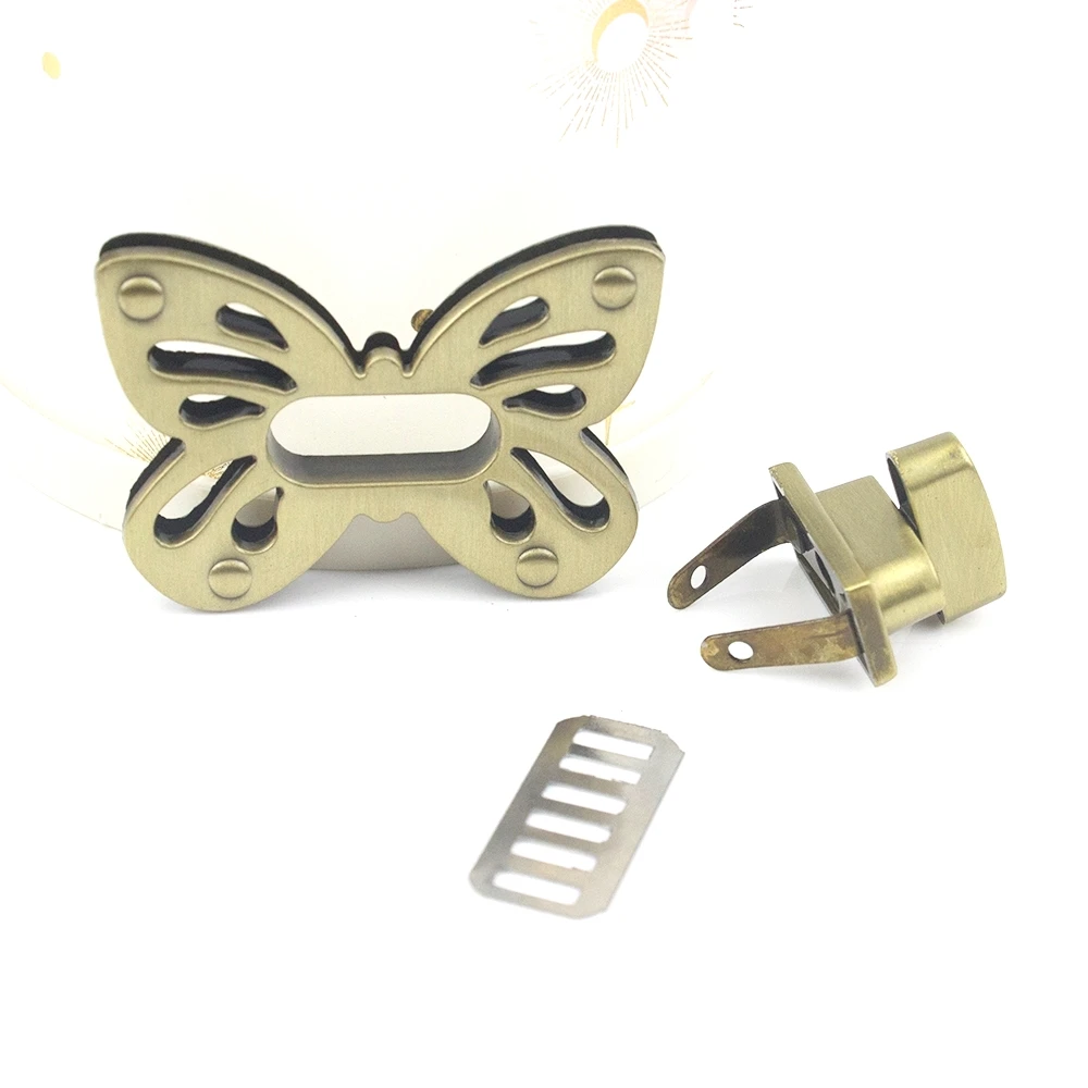 Metal Butterfly Bag Turn Lock Twist Lock Clasp for Leather Craft Women Bag Handbag Shoulder Bag Purse DIY Hardware Accessories