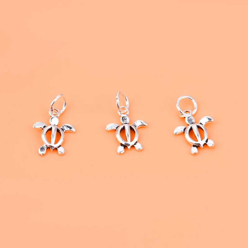 S925 فضة إسترليني قلادة سلحفاة صغيرة مجوفة ، مواد يدوية الصنع ، إكسسوارات سوار وقلادة ، مجوهرات #1