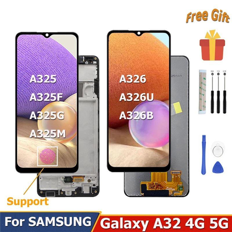 For SAMSUNG Galaxy A326 LCD Display Touch Screen A32 5G SM-A326B A326U Digitizer Assembly For A325F A32 4G A325 With Repair Kits