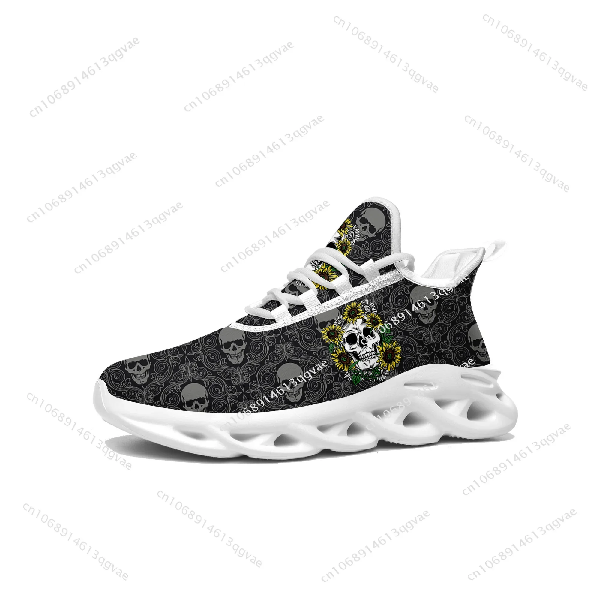 Sunflower Skull Prints Flats Sneakers Mens Womens Sports Running High Quality Sneaker Lace Up Mesh Footwear Tailor-made Shoe