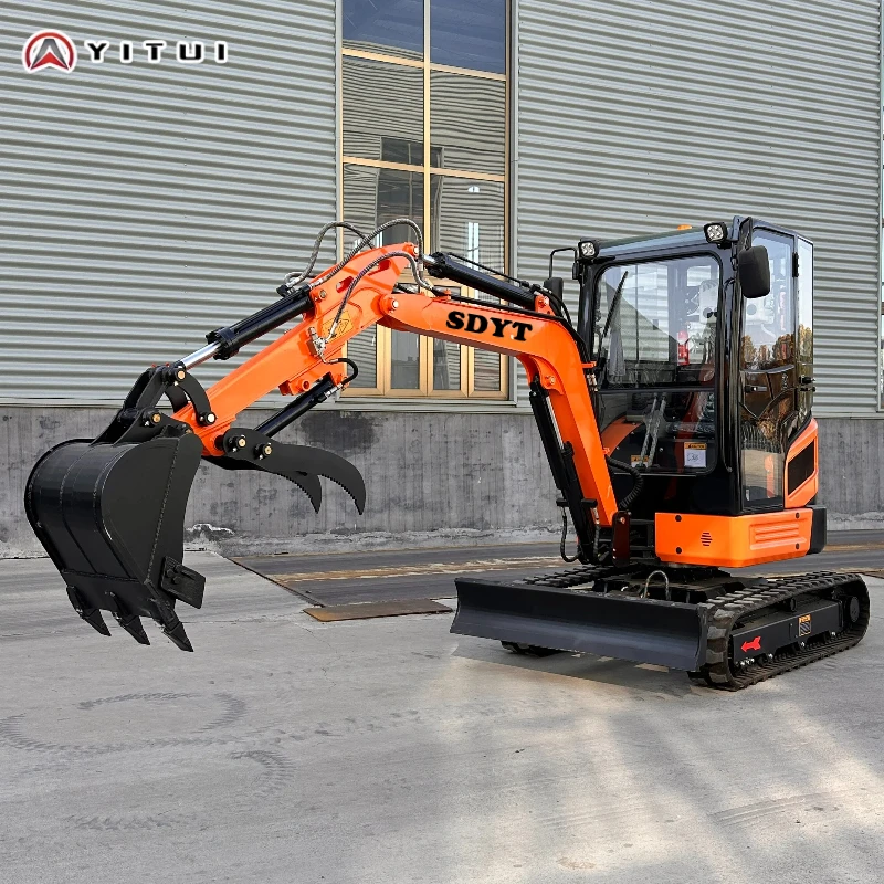 Miniescavatore Miniescavatore multifunzionale Euro 5 Epa certificato Ce da 2,6 tonnellate - Tipo cingolato personalizzato per aziende agricole e costruzioni