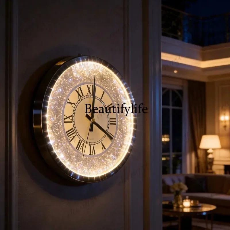 E136 Upgrade Elegant Wall Clock Fashion Unique Round Design Living Room Digital Clock Luxury Modern Orologio  Home