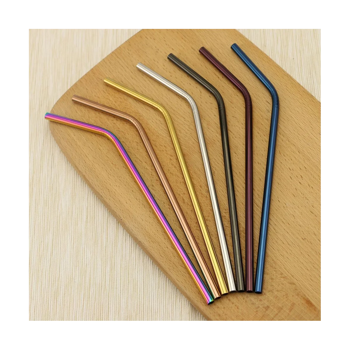 7Pcs 300mm Stainless Steel Straws Metal Colors, Fits 40 Oz Tumbler, Extra Long Reusable Ecofriendly Plus Cleaning Brush