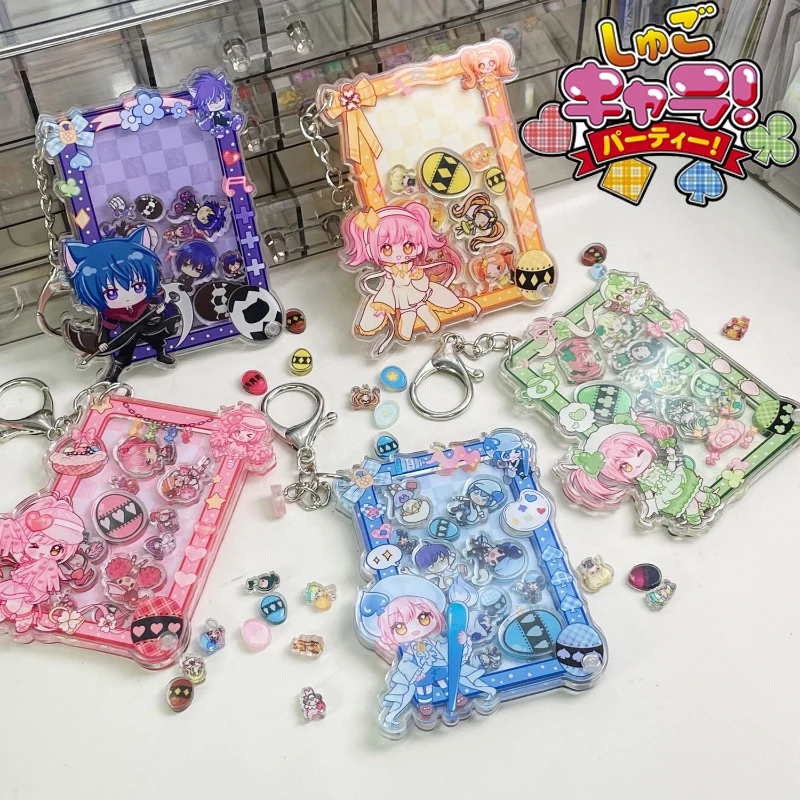 Llavero de Acrílico de Anime Shugo Chara, Amuleto de Hinamori Amu, Amuleto de Trébol de Tsukiyomi Ikuto, Accesorio para Bolsa