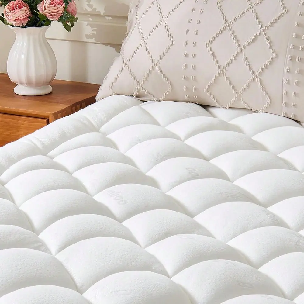 

Mattress Topper, Viscose Derived From Bamboo Thick Pillow Top Mattress Pad With Deep Pocket, Naturally Cooling For Hot Sleepers