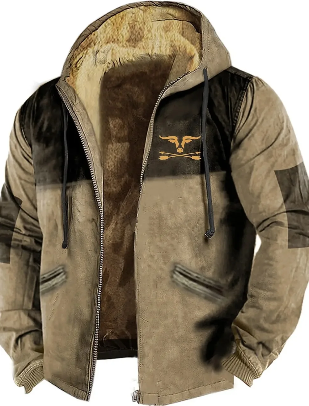 Sudaderas con capucha con cremallera para hombre y mujer, chaqueta de manga larga con estampado de vaquero, ropa de invierno