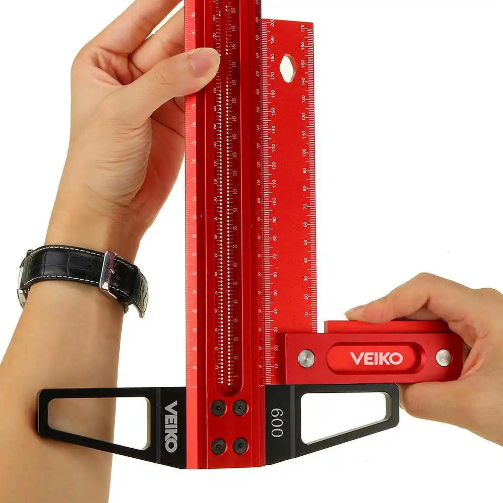 Imagem -03 - Carpintaria Escriba tipo t Régua Quadrada Scribing Hole Drawing Marking Gauge Medição Cruzada Ferramenta de Carpinteiro 300760 mm