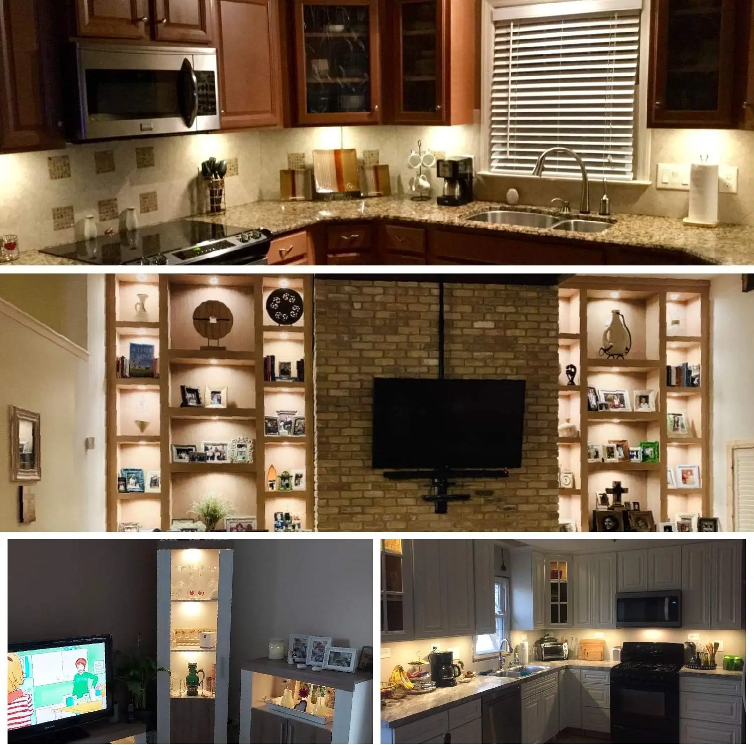 12 فولت LED مجموعة أضواء تحت الكابين 6 حزمة مصابيح عفريت الحبل الأسود لإضاءة خزانة المطبخ مع مفتاح تشغيل/إيقاف يدوي 12 واط #6