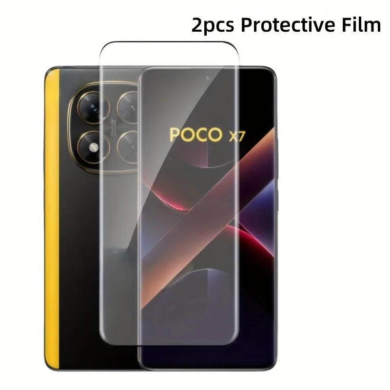 

2pcs Full Coverage Protective Film for Xiaomi POCO X7 M7 X6 M6 Pro Screen Protector Film for Redmi Turbo 4 14C Glass
