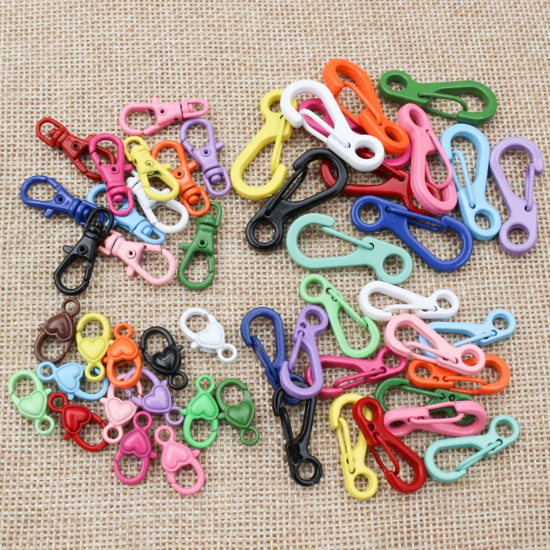 20pcs Fashion Lobster Clasp Hooks Random Colors Mix DIY Jewelry Making Accessories for Necklace Bracelet Chain Findings