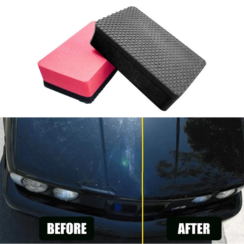 3Pcs Car Magic Clay Bar Pad Sponge Block Car Eraser Cleaning Tool Car Polishing Wax Sponge Pad Auto Detail Care Wash Accessories