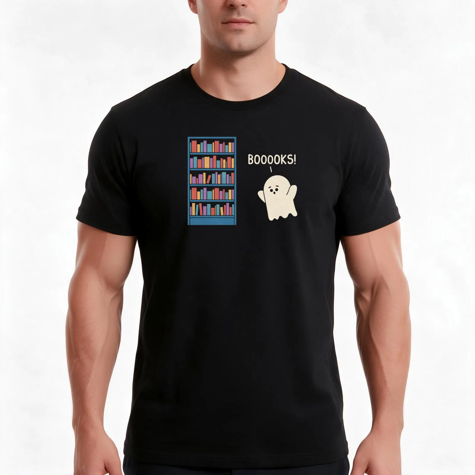 Booooks T-Shirt, Summer Casual Cotton Tee, Oversized Streetwear Tops, Vintage Graphic Print, Loose Fit Short Sleeve, 100% Cotton