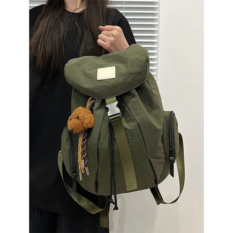 

Versatile fashion drawstring backpack for women 2025 new style niche leisure ins simple commuter bag light small bag
