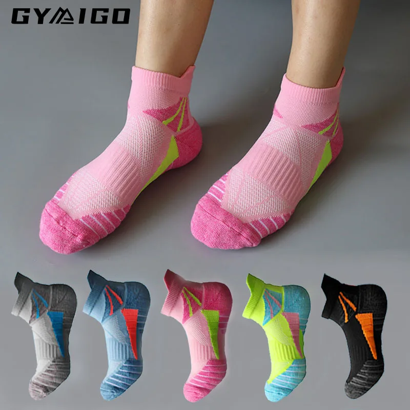 

GYMIGO 4/10 Pairs Sport Socks Women Running Socks Bright Color Terry Sole Cycling Socks Mesh Breathable Outdoor Hiking Socks